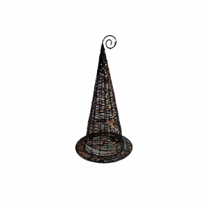 Black Wired Witches Hat With Glitter - 11