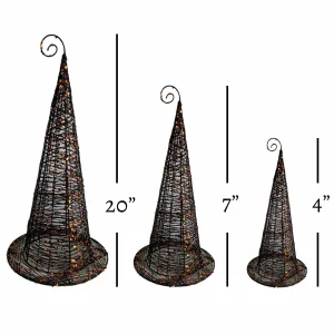 Black Wired Witches Hat With Glitter - 11