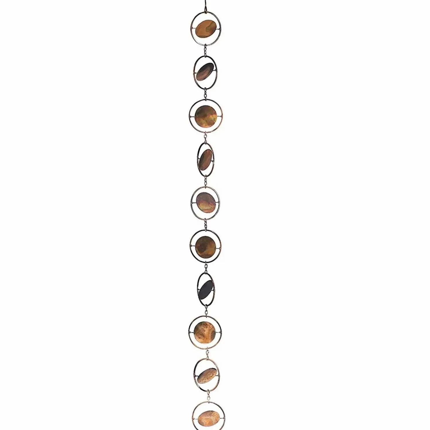 flamed_circles_hanging_rain_chain_1.webp Flamed Circles Hanging Rain Chain>Roger's Gardens Outlet