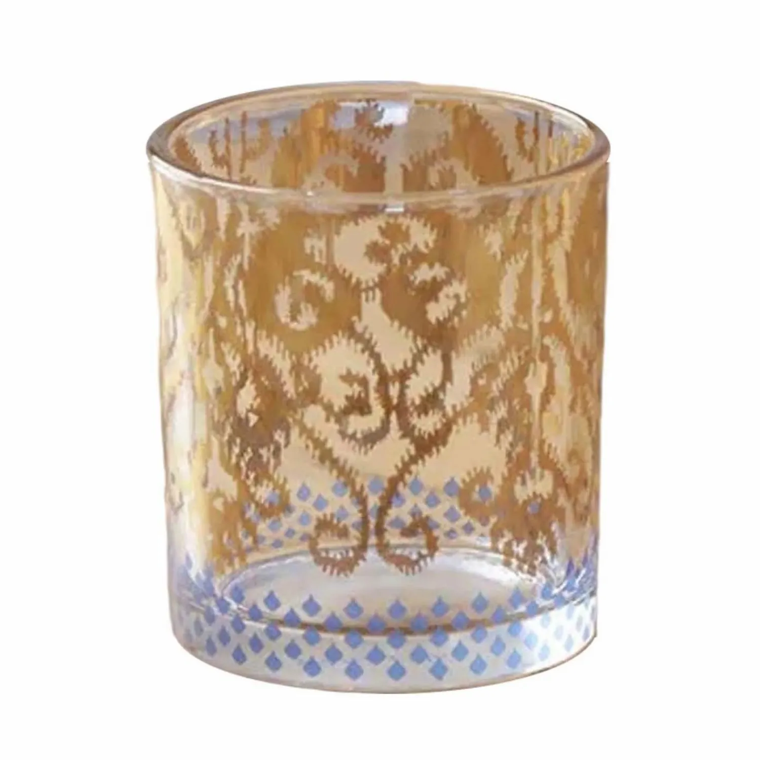 golden_ikat_cocktail_glass_0.webp Golden Ikat Cocktail Glass>Roger's Gardens Sale