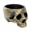 Rustic Brass Colored Skull Planter - 4" Tall>Roger's Gardens Cheap