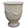 Traditional French Glazed Anduze Aged Ivory Vase>Roger's Gardens Online