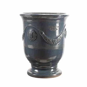 Traditional French Glazed Anduze Blue Lavender Vase>Roger's Gardens Flash Sale