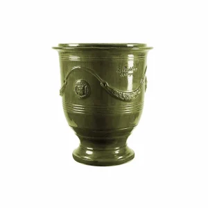 Traditional French Glazed Anduze Green Vase>Roger's Gardens Fashion